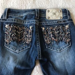 Miss Me dark wash signature skinny jeans size 25
